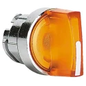 Schneider Electric Harmony Series 3 Position Illuminated Selector Switch Head 22 mm Cutout Orange Handle IP69 IP66 ZB4BK1853