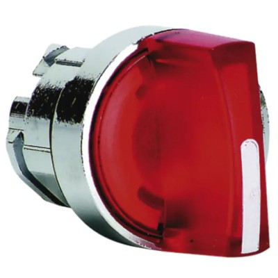 Schneider Electric Harmony Series 3 Position Illuminated Selector Switch Head, 22 mm Cutout, Red Handle, IP69, IP67 ZB4BK1543