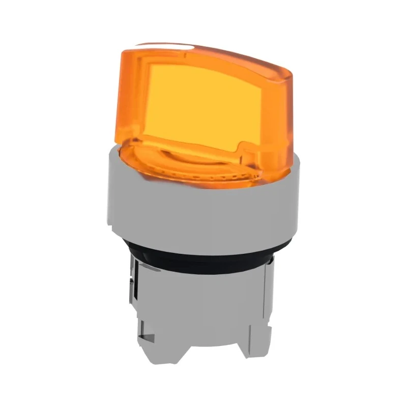 Schneider Electric Harmony Series Illuminated 2 Position Spring Return Selector Switch Head, 22 mm Cutout, Orange ZB4BK1453