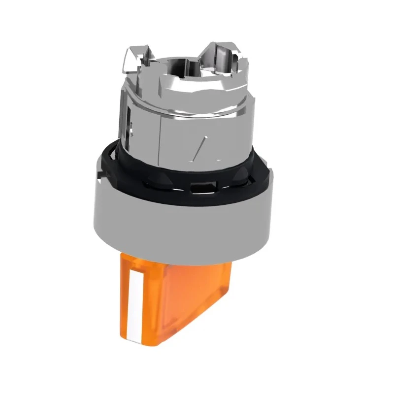 Schneider Electric Harmony Series Illuminated 2 Position Spring Return Selector Switch Head, 22 mm Cutout, Orange ZB4BK1453
