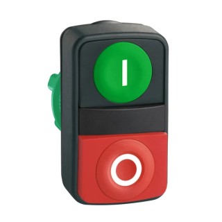 Schneider Electric Harmony XB5 Series Green and Red Spring Return Rectangular Push Button Head 22 mm Cutout IP67 ZB5AL7340