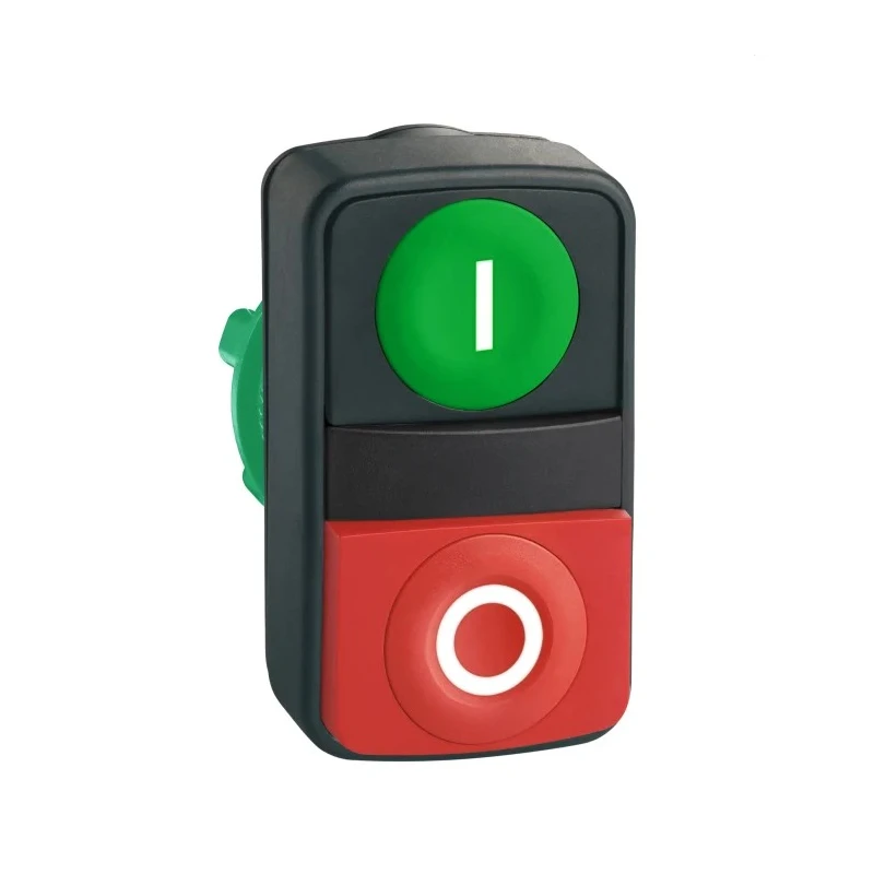 Schneider Electric Harmony XB5 Series Green and Red Spring Return Rectangular Push Button Head 22 mm Cutout IP67 ZB5AL7340