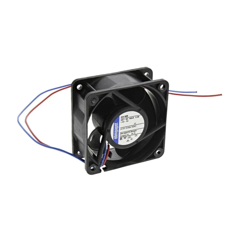ebm-papst 620 Series Axial Fan, 24V DC, 56 m³/h Air Flow, 3.6 W Power, 150 mA Max Current, Protection, 60mm x 60mm x IP20