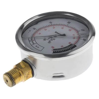 Enerpac 100 mm White Dial Stainless Steel Case Pressure Gauge 1/2 in NPTF Connection 700 bar GF10B