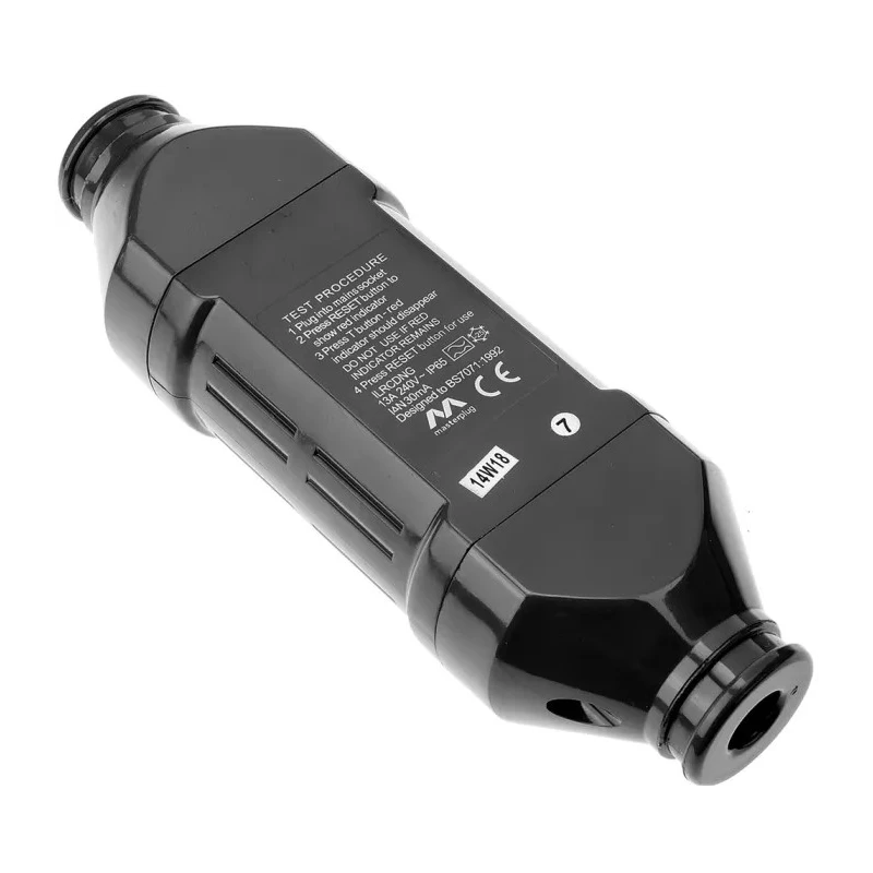 Masterplug Inline Mains RCD Connector Adapter 13A 2 Pole 240V AC ILRCDNG-MP