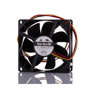 Sanyo Denki San Ace 9S Series Axial Fan 12V DC 600 mW 39.6 m³/h 2000 RPM 16 dB Noise Level 80mm 80mm 25mm 9S0812L4011