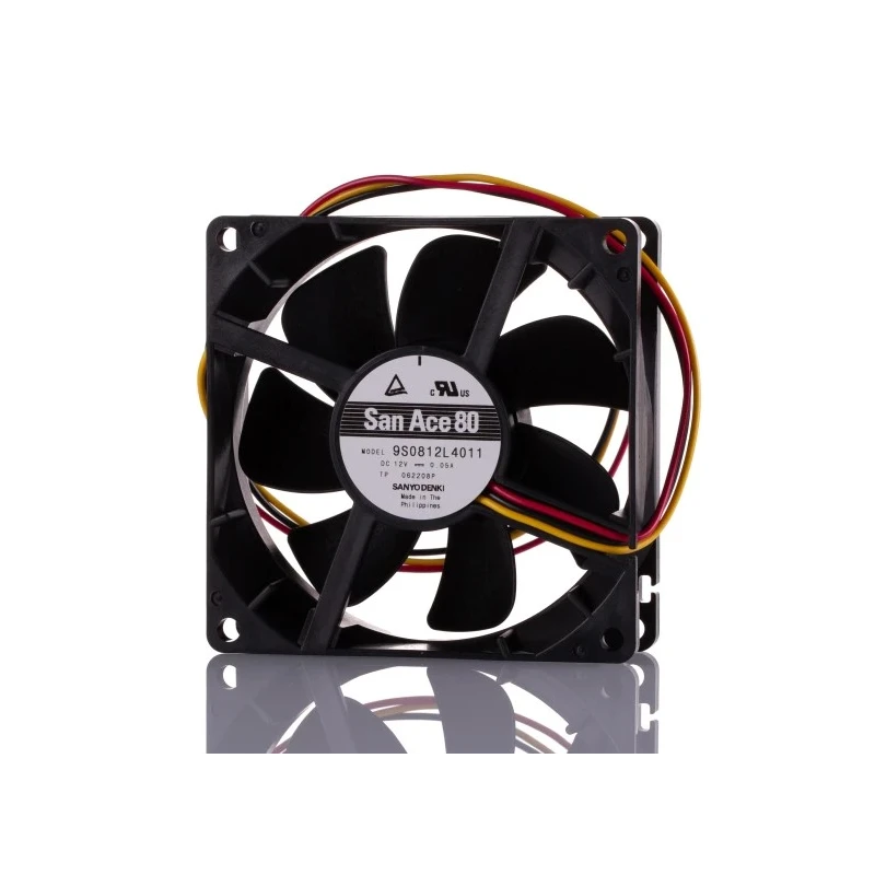 Sanyo Denki San Ace 9S Series Axial Fan 12V DC 600 mW 39.6 m³/h 2000 RPM 16 dB Noise Level 80mm 80mm 25mm 9S0812L4011