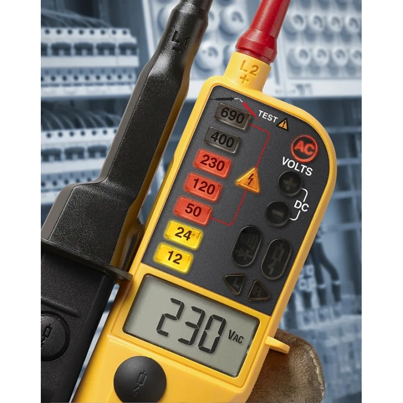 Fluke LCD Voltage Tester 690V AC/DC Continuity Check Battery Powered CAT III CAT IV FLUKE T150