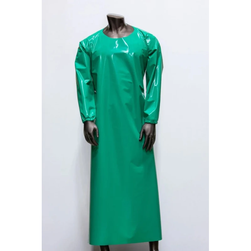 Topdog Green Reusable Gown Overall XL, Liquid and Chemical Resistant Polyurethane, CE Approved A3054