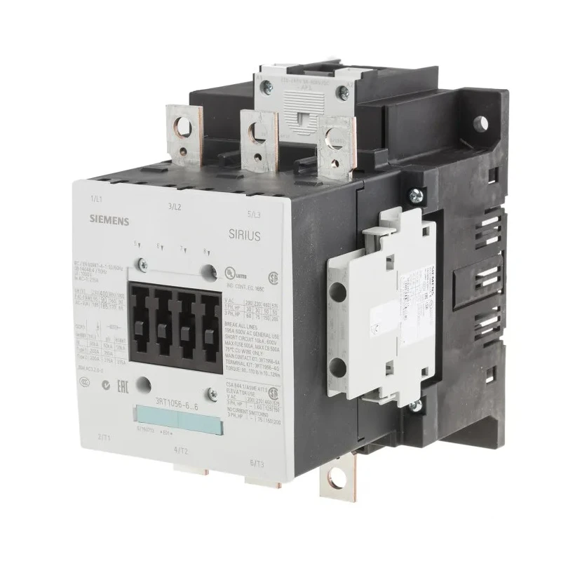 Siemens Motor Control Contactor 3RT1056-6AP36, 230V AC Coil, 3-Pole, 185A, 90 kW, 3 NO Contacts, 400V AC