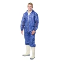 Reldeen Navy Disposable Coverall, 3XL, Spun Bond Polypropylene, Hooded, Unisex C0246