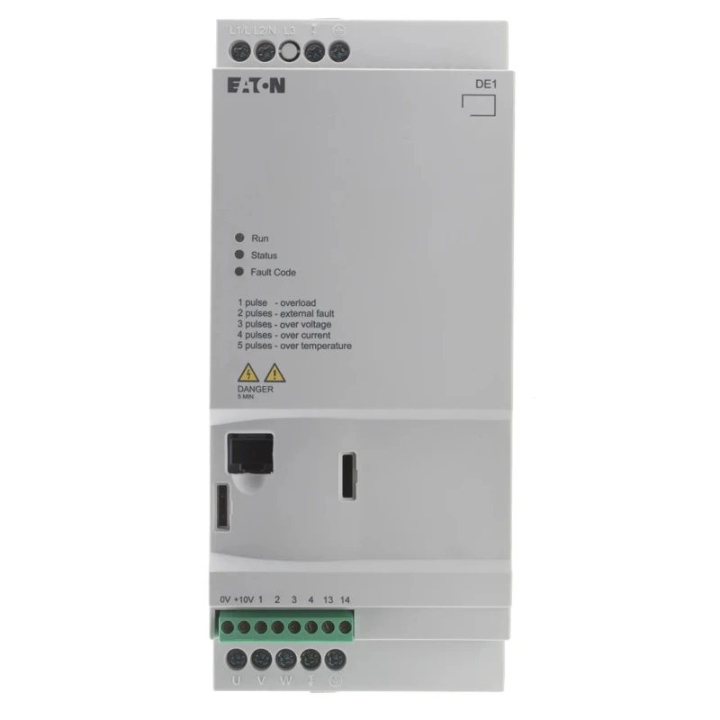 Eaton Variable Speed Starter 2.2 kW 230V AC 1 Phase 9.6 A PowerXL DE11 Series 180655 DE11-129D6FN-N20N