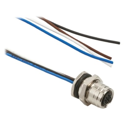 Brad from Molex Sensor Actuator Cable Female 4 Way Straight to 4 Way Unterminated, Polyurethane Jacket, Yellow 1200845101