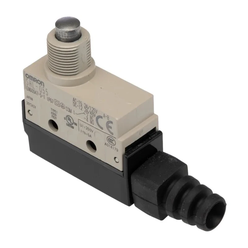 Omron SHL Series Plunger Limit Switch SPDT Metal Housing IP67 Rated 250V AC 2A 
