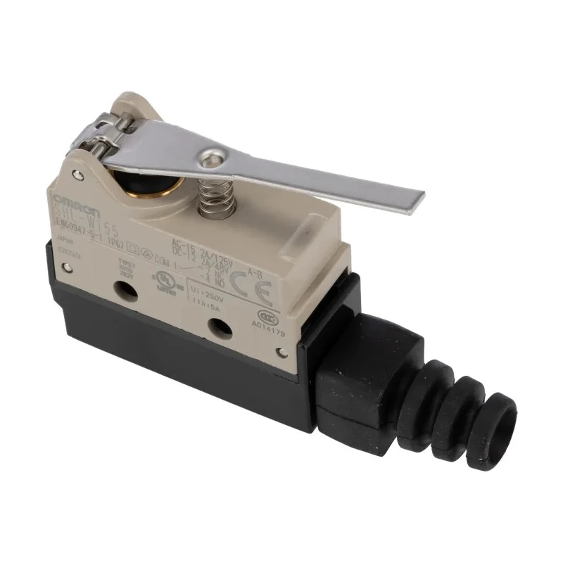 Omron SHL Series Lever Limit Switch, SPDT Configuration, IP67 Zinc Housing, 250V AC, 2A SHL-W155