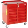 RS PRO 5 Drawer Wheeled Roller Cabinet Steel 350mm x 560mm x 650mm Model 753-1586