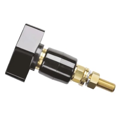 Schutzinger 4 mm Black Insulated Brass Terminal Post, 1kV, M12 x 1 Thread, 200A POL 201 / SW
