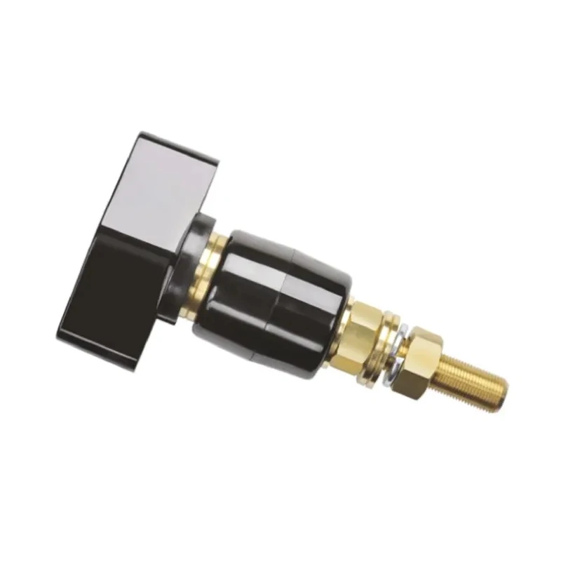 Schutzinger 4 mm Black Insulated Brass Terminal Post, 1kV, M12 x 1 Thread, 200A POL 201 / SW