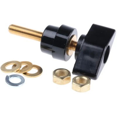 Schutzinger 4 mm Black Insulated Terminal Post, 1kV Voltage, M8 x 0.75 Thread, 100A Current POL 102 / SW