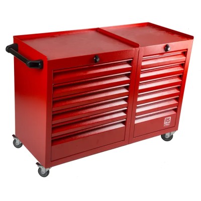 RS PRO Heavy Duty 12 Drawer Wheeled Steel Tool Chest Cabinet 450mm x 1.09m x 870mm 753-1582