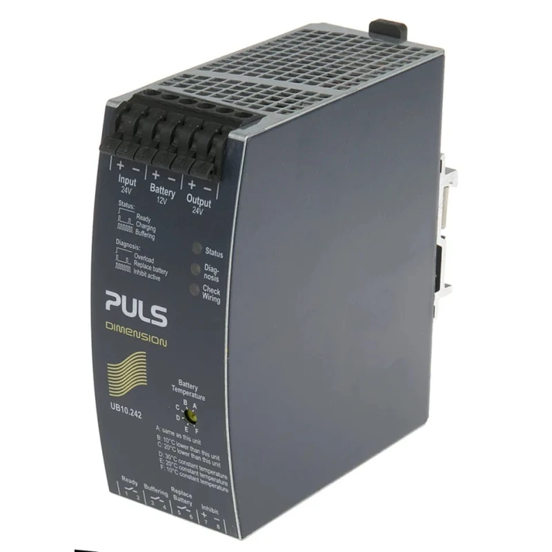 PULS Uninterruptible Power Supply 22.5V dc, 30 V dc Input, 360W, DIN Rail Mount, 10A Current, 55min Backup UB10.242