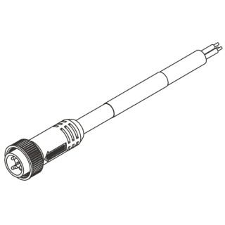 Brad from Molex Mini-Change Sensor Actuator Cable 7/8 In Circular Straight Male to 3 Way Unterminated, 1.8m Length 1300060534