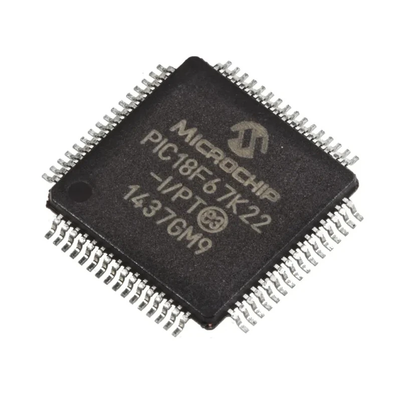 Microchip PIC18F 8 bit PIC Microcontroller 64 MHz 1kB RAM 128 kB FLASH 64-Pin TQFP PIC18F67K22-I/PT