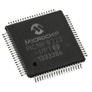 Microchip 8-bit PIC18F Microcontroller 40 MHz, 1.024kB RAM, 128 kB FLASH, 80-Pin TQFP PIC18F8722-I/PT