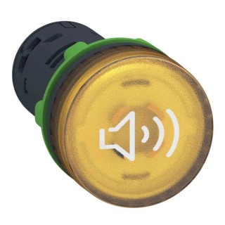 Schneider Electric Harmony XB5 Series Yellow Beacon-Buzzer Combination IP66 IP67 IP69 120V AC/DC 90dB at 1m XB5KS2G8