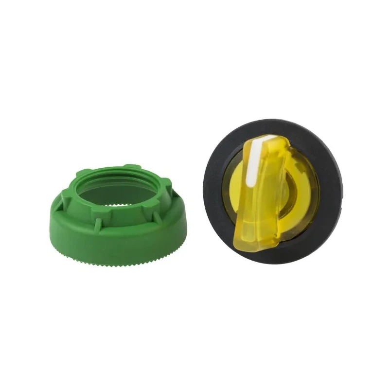 Schneider Electric Harmony XB5 Series 3 Position Illuminated Selector Switch Head, 30 mm Cutout, Yellow Handle ZB5FK1783