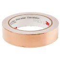 3M Conductive Metallic Tape Dead Soft Copper Foil, 25.4mm Width x 16.5m Length, Acrylic Adhesive, Max Operating 1181-25