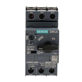 Siemens 40A 690V Motor Protection Circuit Breaker Magnetic Sensing 3 Poles 3RV2021-4FA10