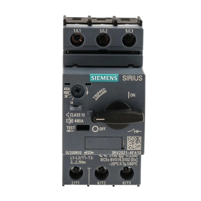 Siemens 40A 690V Motor Protection Circuit Breaker Magnetic Sensing 3 Poles 3RV2021-4FA10