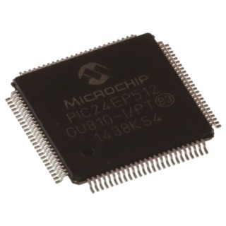 Microchip 16 bit PIC24EP Microcontroller, 70 MHz, 536kB FLASH, 100-Pin TQFP PIC24EP512GU810-I/PT
