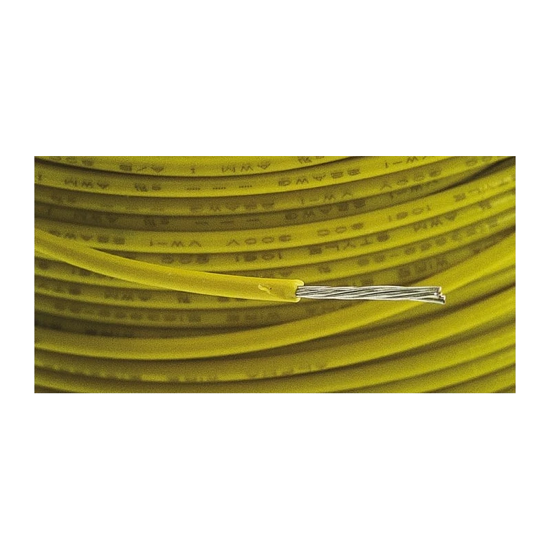 Alpha Wire Hook Up Wire PVC Series Yellow, 22 AWG, 7x0.25 mm Strands, 30 m Length, Tinned Copper Conductor, 300V 3251 YL005