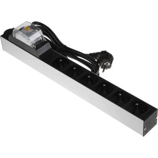 PGEP 16A 6 Gang Power Distribution Unit Power Strip with 2.5m Cable Type E RCD Protected Surge Protection 755-3970