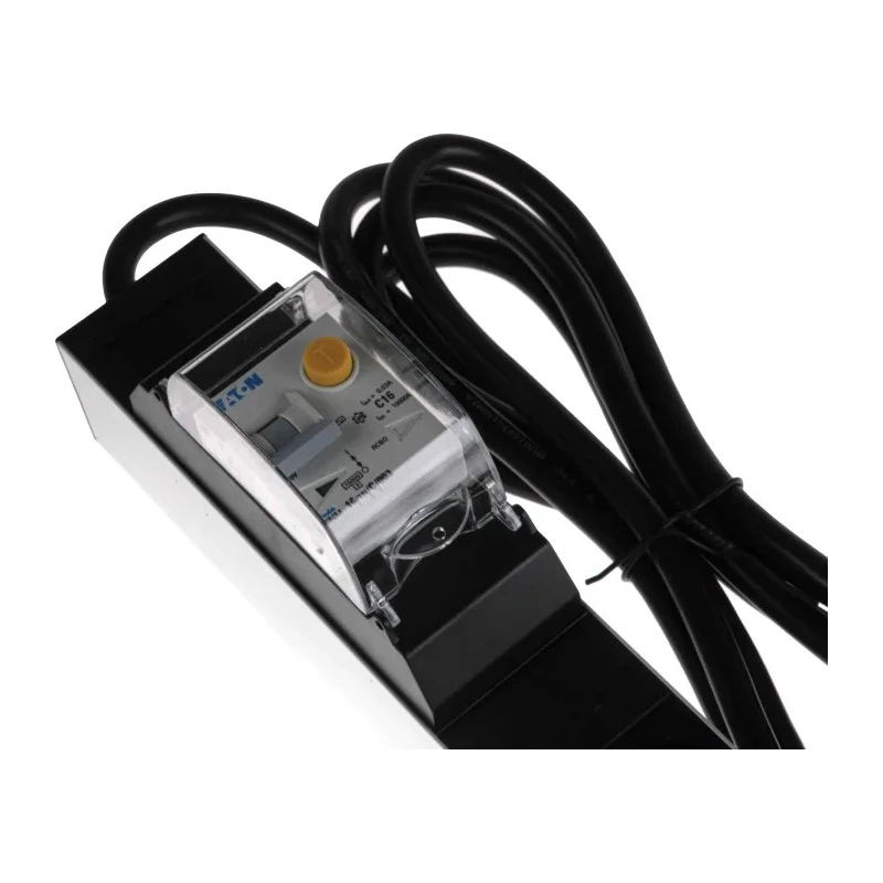 PGEP 16A 6 Gang Power Distribution Unit Power Strip with 2.5m Cable Type E RCD Protected Surge Protection 755-3970