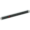 RS Pro 16A 230V AC 5 Gang Power Distribution Unit Power Strip with 2.5m Cord Type E and Surge Protection 755-3983