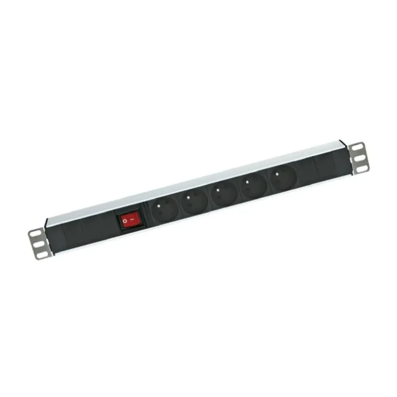 RS Pro 16A 230V AC 5 Gang Power Distribution Unit Power Strip with 2.5m Cord Type E and Surge Protection 755-3983