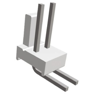 TE Connectivity MTA-100 Series Right Angle Through Hole Pin Header 2 Contacts 2.54 mm Pitch 1 Row Unshrouded 640455-2