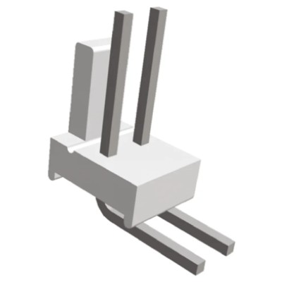 TE Connectivity MTA-100 Series Right Angle Through Hole Pin Header 2 Contacts 2.54 mm Pitch 1 Row Unshrouded 640455-2