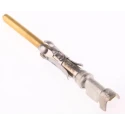 TE Connectivity Type III Series Male Crimp Terminal, 18 AWG Min Crimp, 16 AWG Max, Gold-Plated Brass Contact 1-66099-4