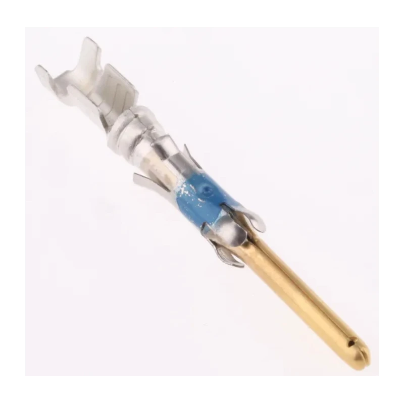 TE Connectivity Type III Series Male Crimp Terminal, 18 AWG Min Crimp, 16 AWG Max, Gold-Plated Brass Contact 1-66099-4