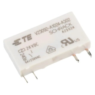 TE Connectivity PCB Power Relay, 24V dc Coil, 6A Switching Current, SPST V23092-A1024-A302