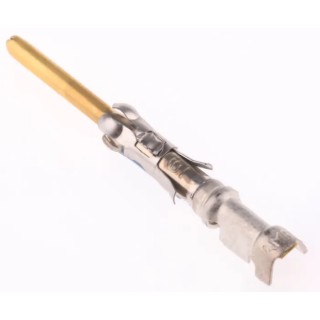 TE Connectivity Type III Series Male Crimp Terminal, 18 AWG Min Crimp, 16 AWG Max, Brass Contact with Gold 1-66099-4