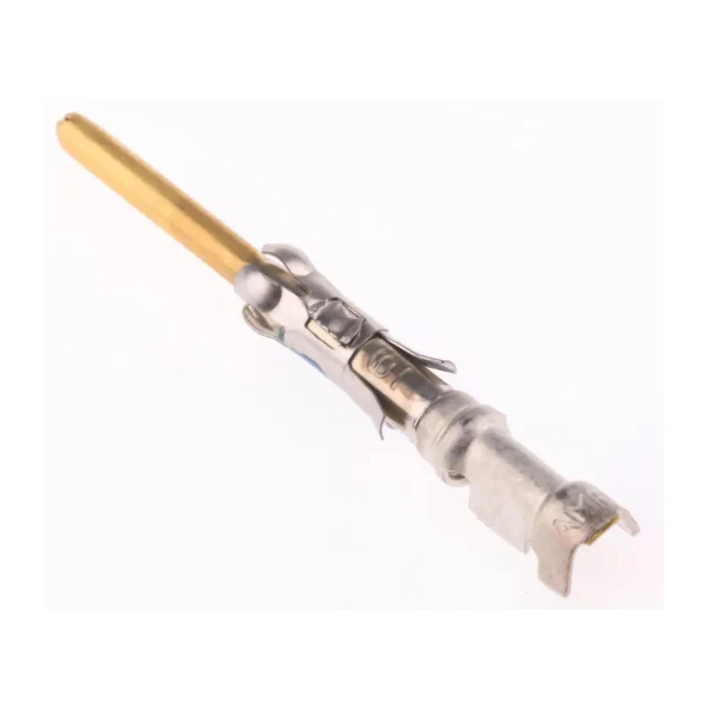 TE Connectivity Type III Series Male Crimp Terminal, 18 AWG Min Crimp, 16 AWG Max, Brass Contact with Gold 1-66099-4