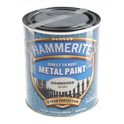 Hammerite Direct to Rust Paint Hammered Silver Finish Tin 750 ml 5092957