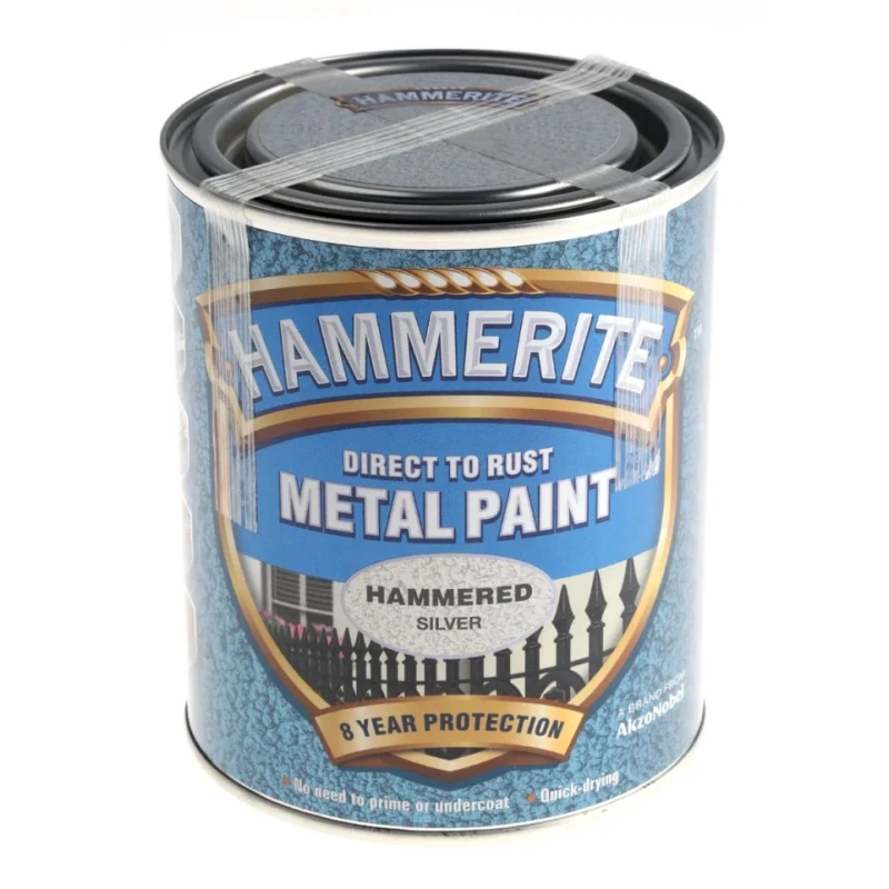 Hammerite Direct to Rust Paint Hammered Silver Finish Tin 750 ml 5092957
