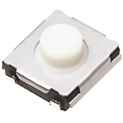 Panasonic White Tactile Switch Push Plate SMT, 2.5 mm Actuator Length, SPST 20mA 15 V dc Surface Mount EVQQ2S02W