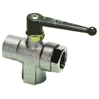 Legris Sand Blasted Nickel Plated Brass Female Right Angle Port Ball Valve BSPP 0482 06 13